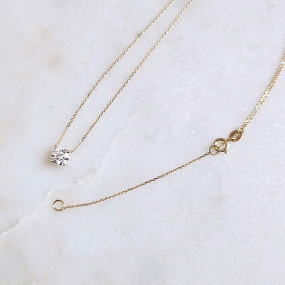 18K Classic Round Lab-grown Diamond Necklace