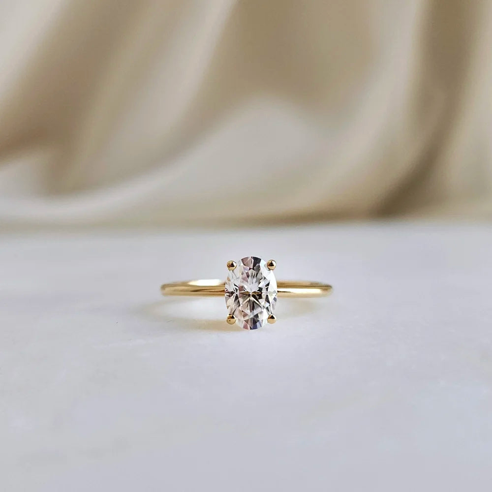 14K Tamia Oval Moissanite Ring