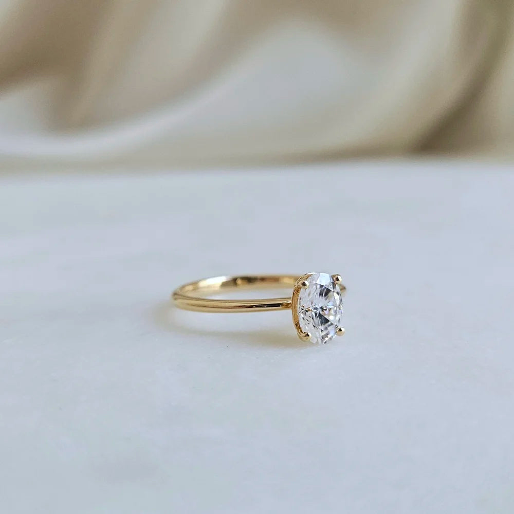 14K Tamia Oval Moissanite Ring