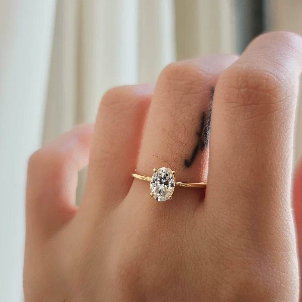 14K Tamia Oval Moissanite Ring