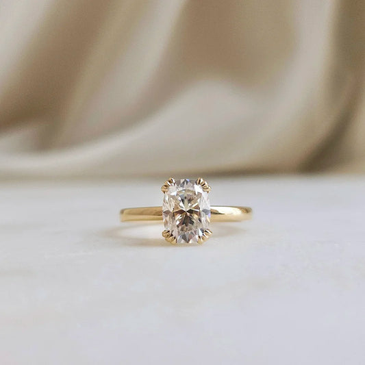 14K Triple-Claws Moissanite Ring