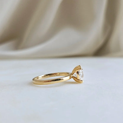 14K Triple-Claws Moissanite Ring