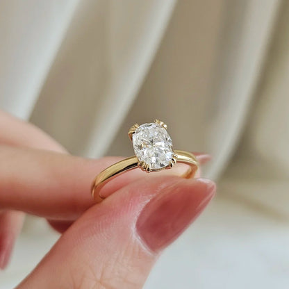 14K Triple-Claws Moissanite Ring