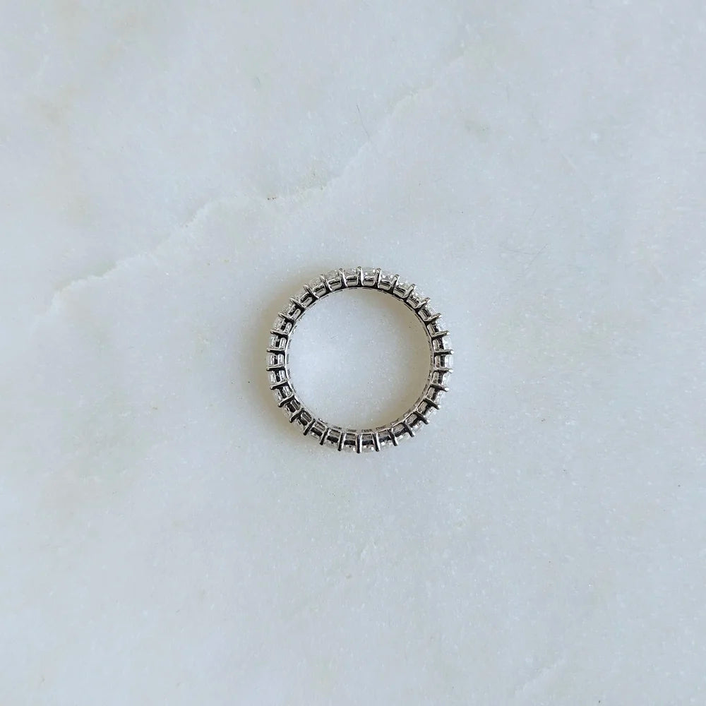 18K Emerald Cut Moissanite Eternity Band