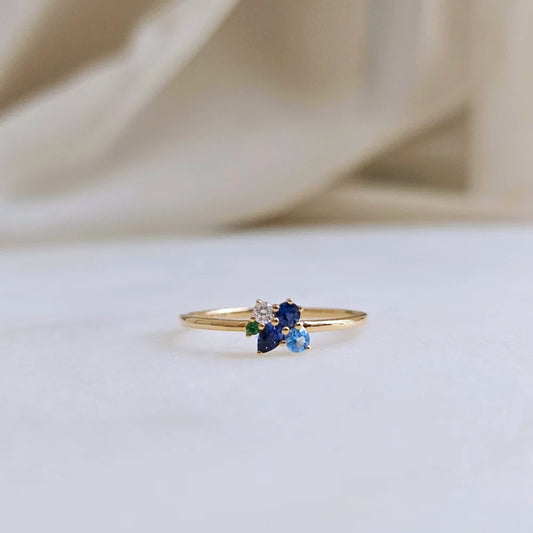 14K Mila Multi-colour Gemstone Ring