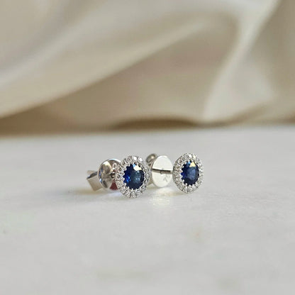 18K Gia Blue Sapphire Earring