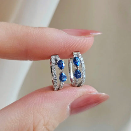 18K Sana Sapphire and Diamond Hoop