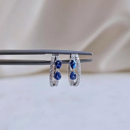 18K Sana Sapphire and Diamond Hoop