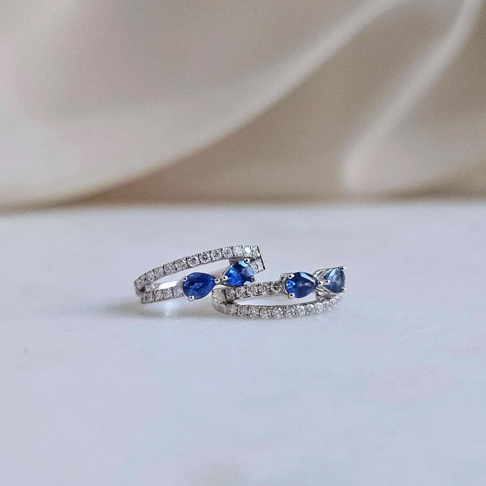18K Sana Sapphire and Diamond Hoop