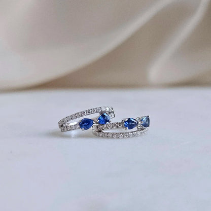 18K Sana Sapphire and Diamond Hoop