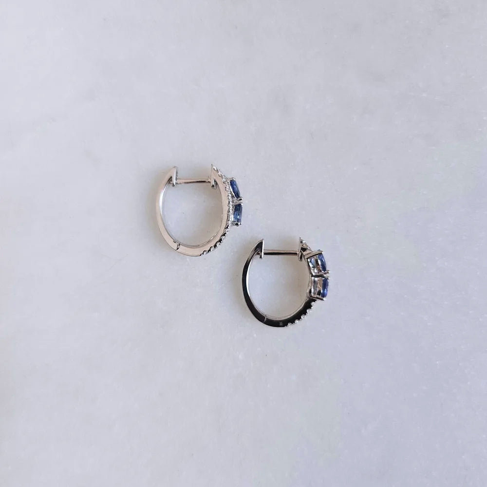 18K Sana Sapphire and Diamond Hoop