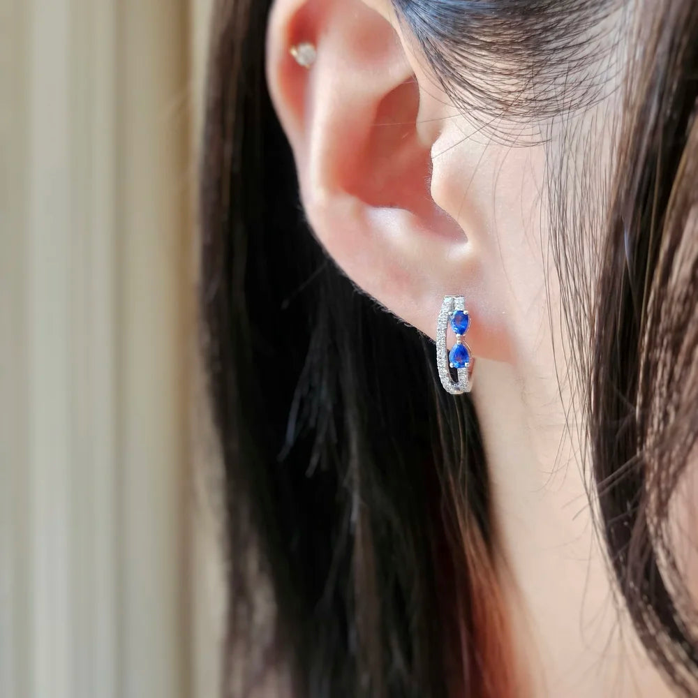 18K Sana Sapphire and Diamond Hoop