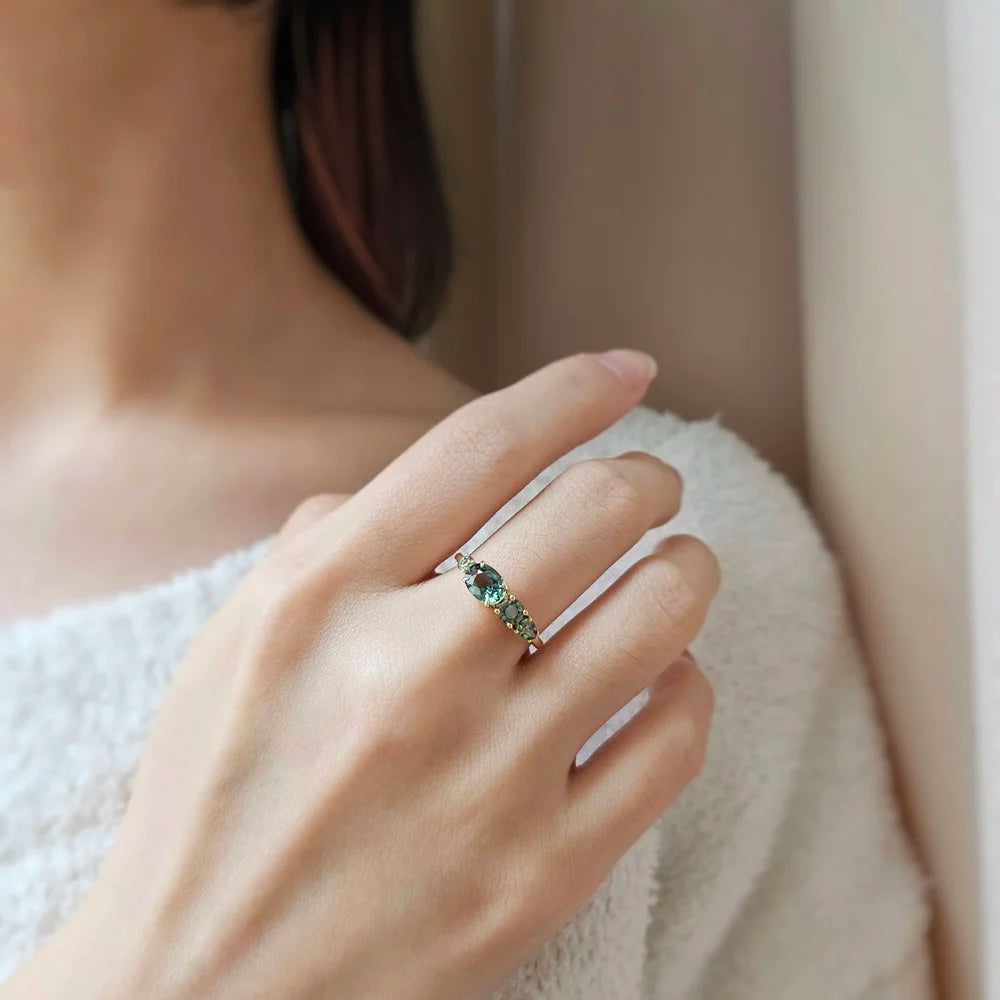 14K Isle Green Sapphire Ring