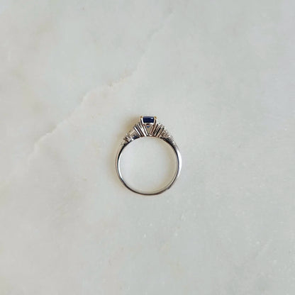 18K Gardenia Blue Sapphire Ring