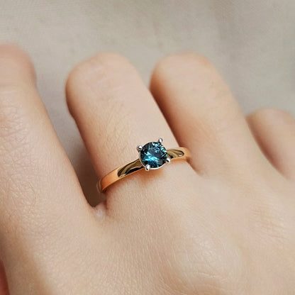 18K Jonna Teal Sapphire Ring