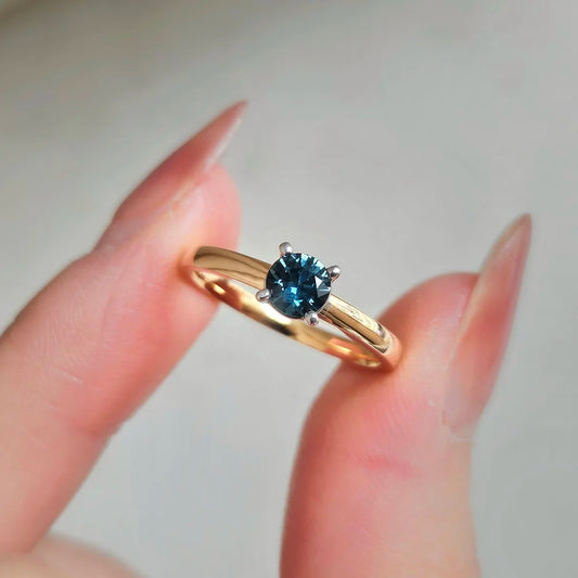 18K Jonna Teal Sapphire Ring