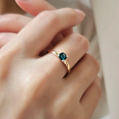 18K Jonna Teal Sapphire Ring