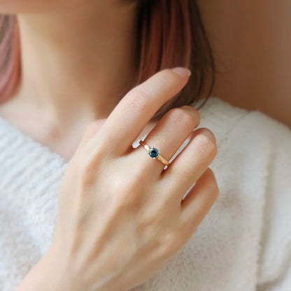 18K Jonna Teal Sapphire Ring