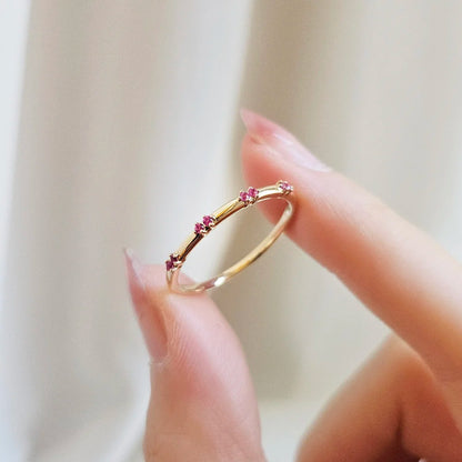18K Pink Sapphire Distance Band