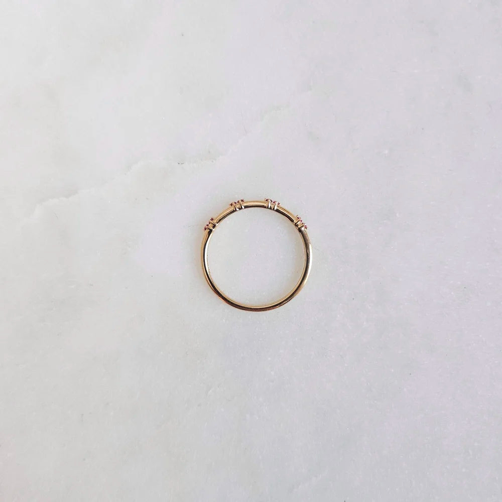 18K Pink Sapphire Distance Band