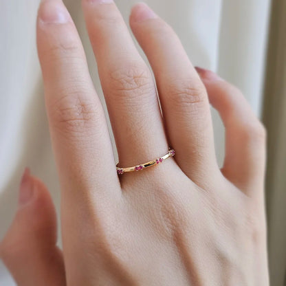 18K Pink Sapphire Distance Band