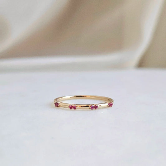 18K Pink Sapphire Distance Band