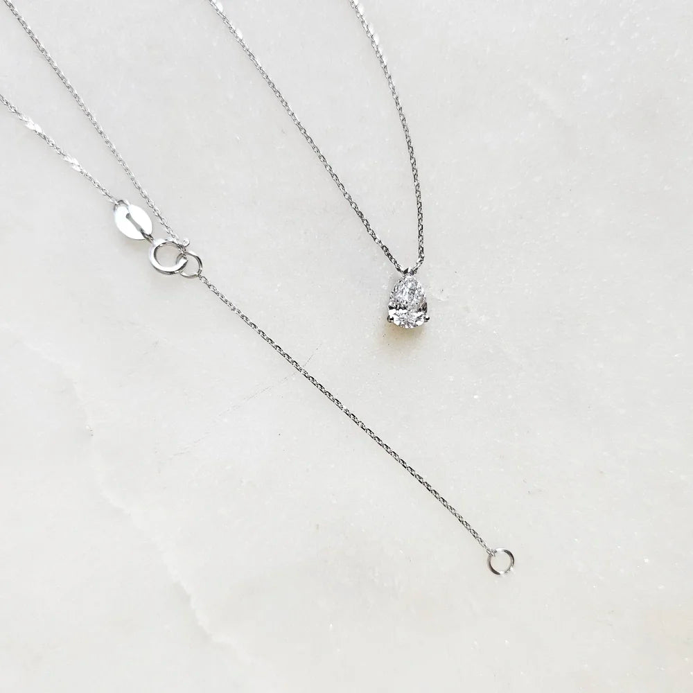 18K Pear Lab-grown Diamond Necklace