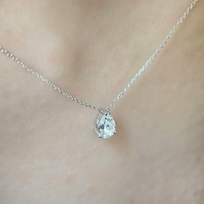 18K Pear Lab-grown Diamond Necklace