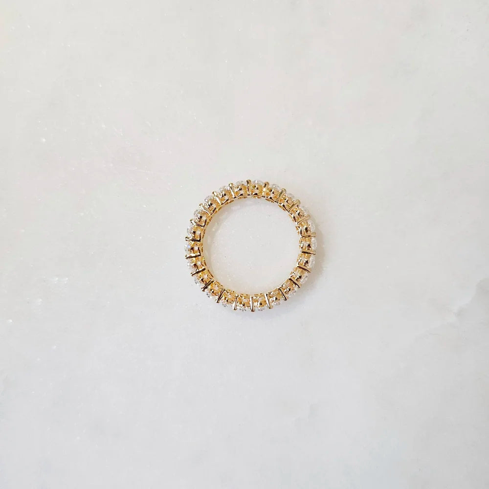 18K Oval Moissanite Eternity Ring