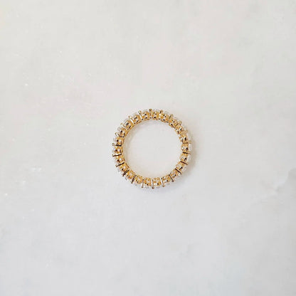 18K Oval Moissanite Eternity Ring