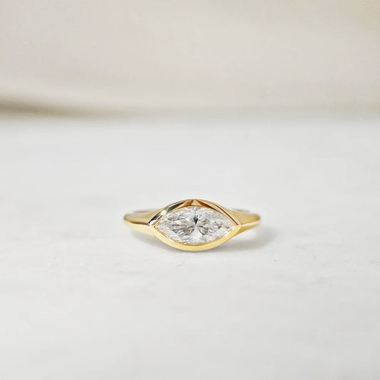 14K Myra Marquise Moissanite Ring