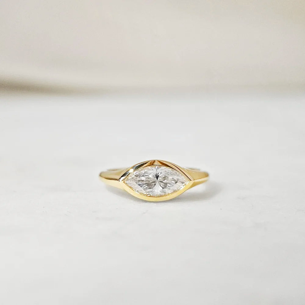 14K Myra Marquise Moissanite Ring