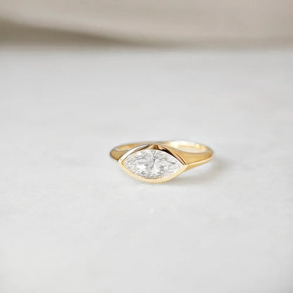 14K Myra Marquise Moissanite Ring