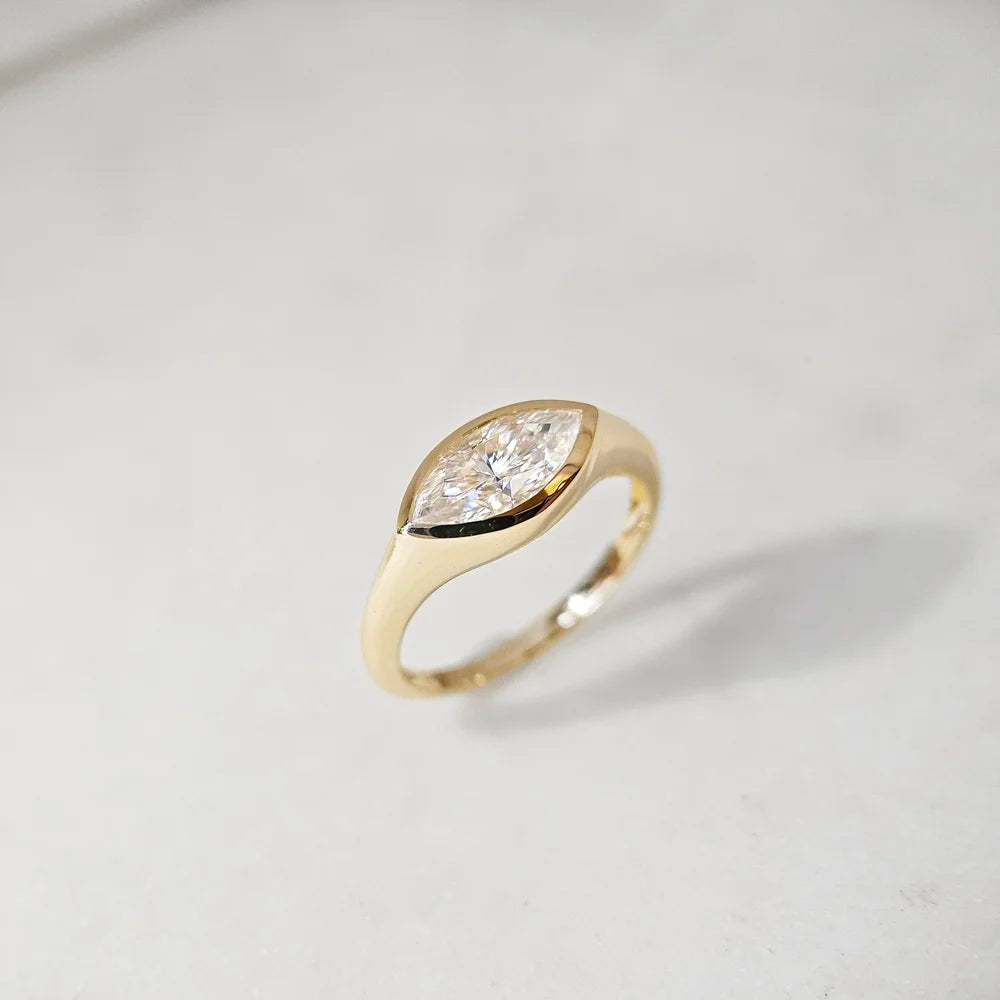 14K Myra Marquise Moissanite Ring