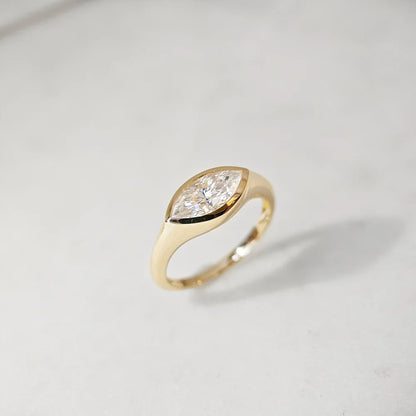 14K Myra Marquise Moissanite Ring