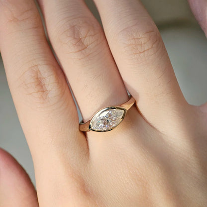 14K Myra Marquise Moissanite Ring