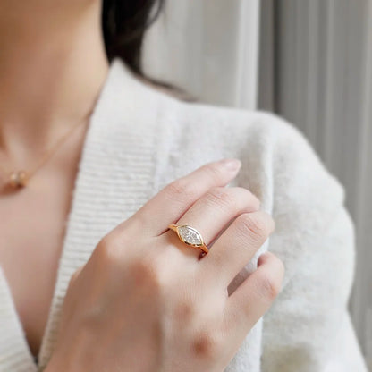 14K Myra Marquise Moissanite Ring