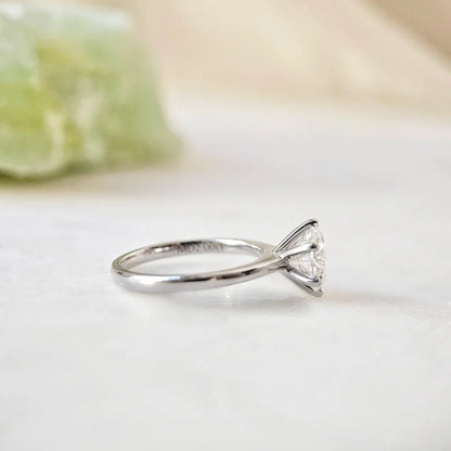 14K Classic Six Claw Round Moissanite Ring