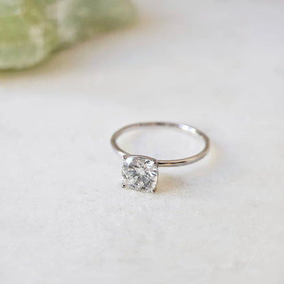 18K Cushion Moissanite Ring