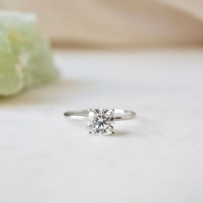 18K Cushion Moissanite Ring