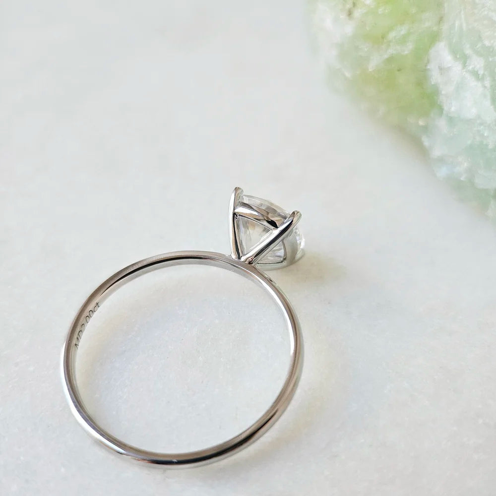 18K Cushion Moissanite Ring