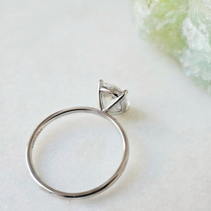 18K Cushion Moissanite Ring