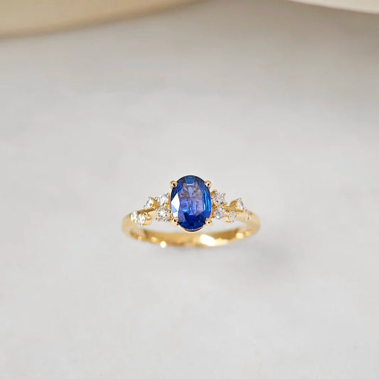 The Gardenia Blue Sapphire Ring