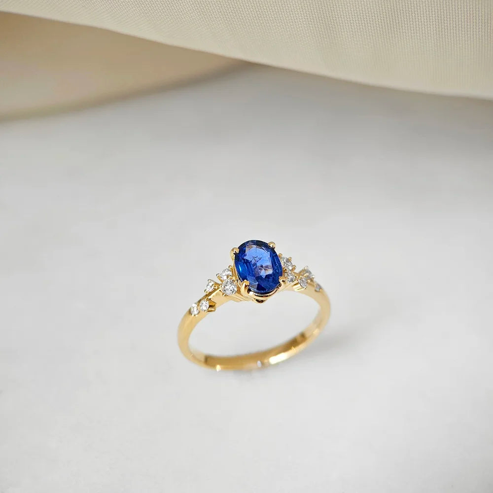 The Gardenia Blue Sapphire Ring