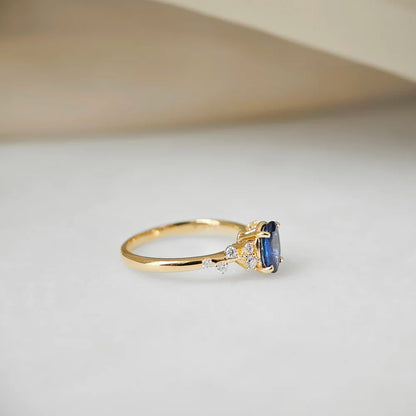 The Gardenia Blue Sapphire Ring