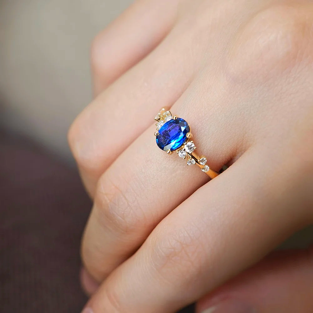 The Gardenia Blue Sapphire Ring