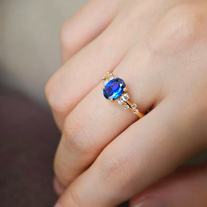 The Gardenia Blue Sapphire Ring
