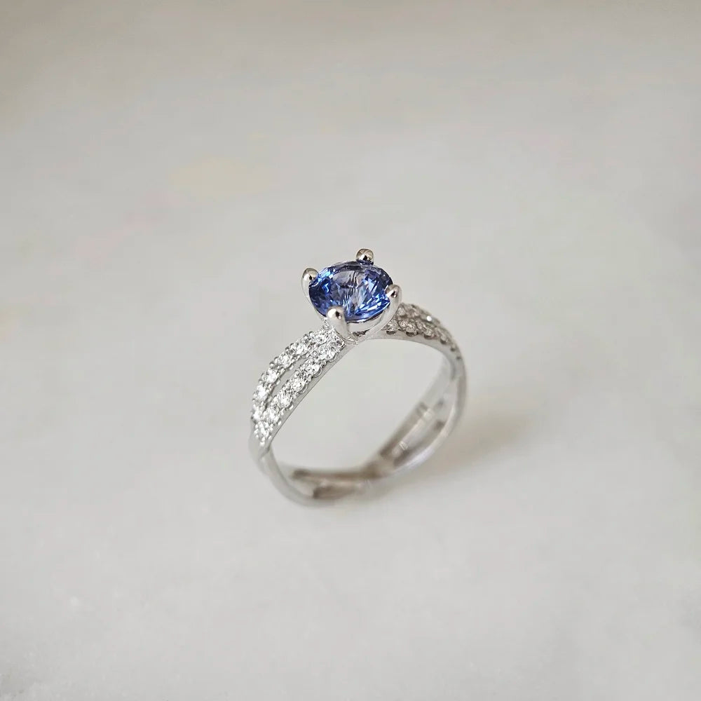 18K Elysian Sapphire Diamond Ring