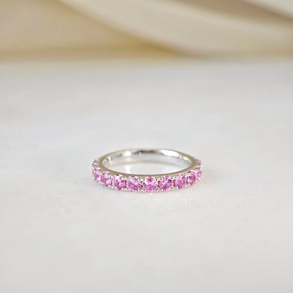18K Classic Pink Sapphire Band