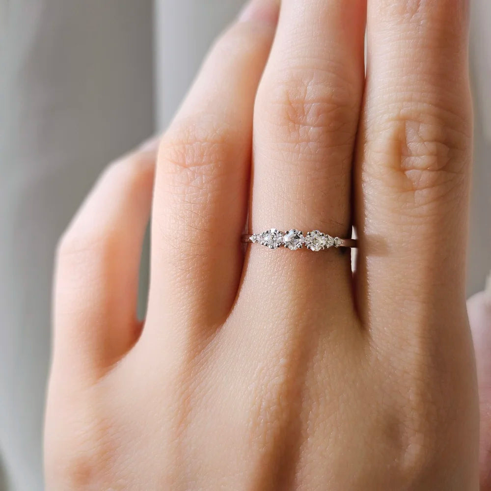 14K Arya Moissanite and Diamond Band